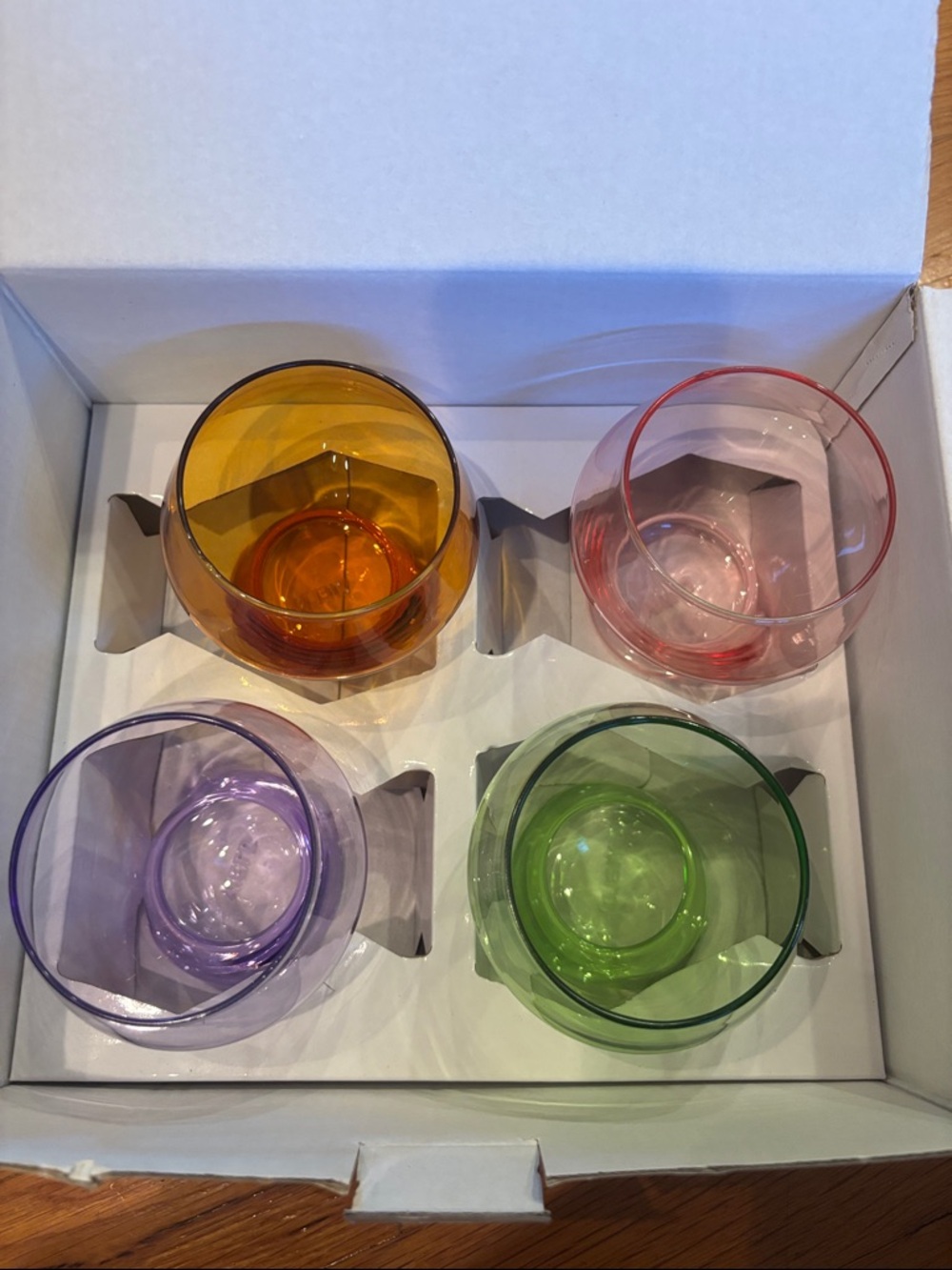Millennium Stemless Glasses in Amber, Pink, Purple, Green Dishwasher safe 10 oz - Picture 3 of 4